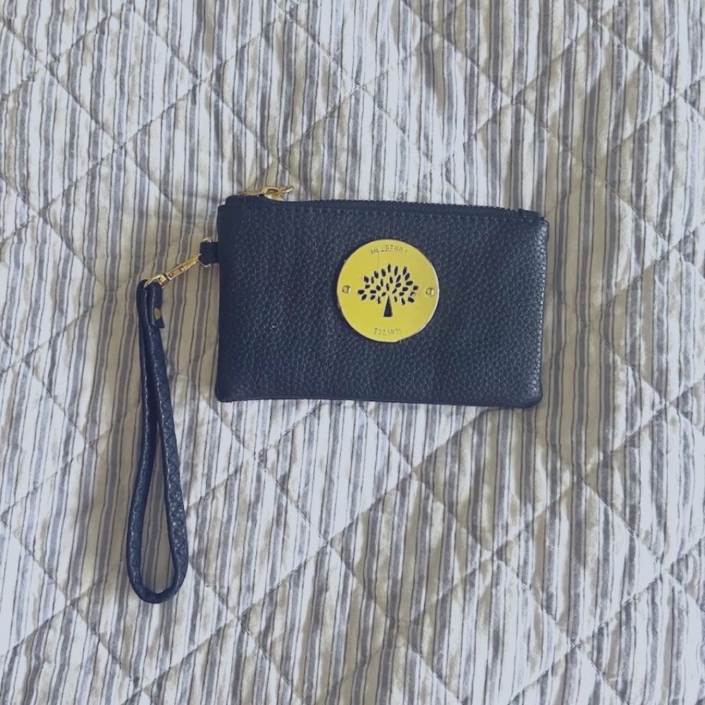 Mulberry Navy and Gold CardHolder Wristlet - Picture 2 of 5